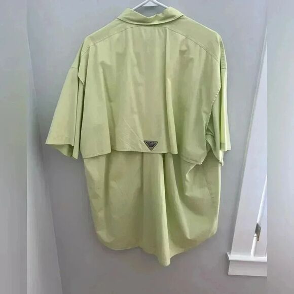 Lime Green Men’s short sleeve Columbia PFG shirt - Picture 3 of 4